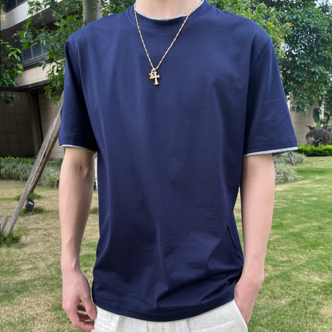 brunello cucinelli ss25 layered short-sleeve t-shirt